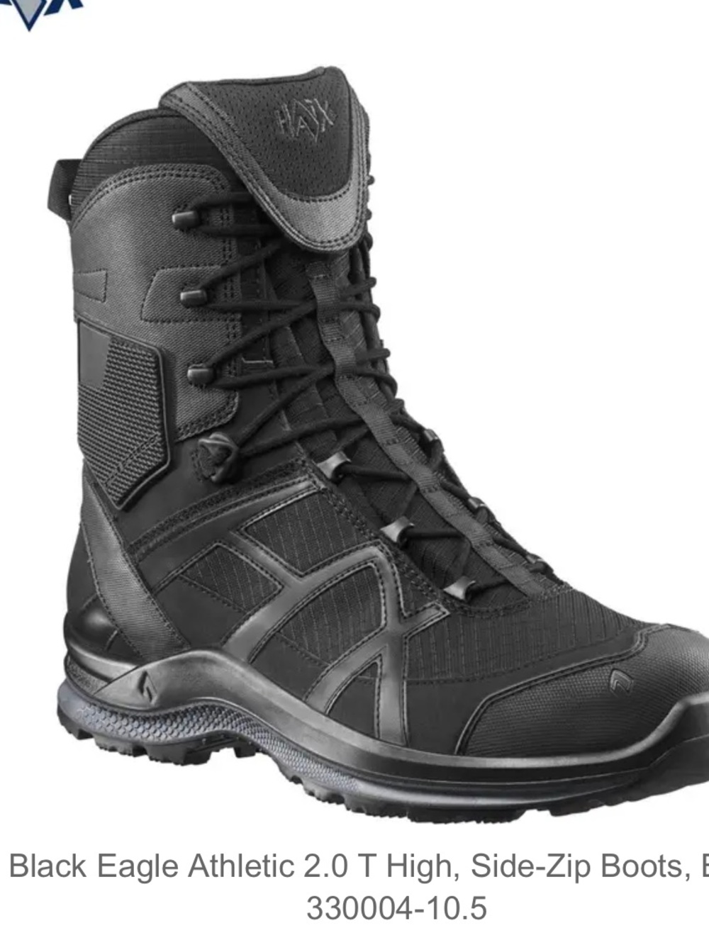 Haix Black Eagle Athletic 2.0
T High Side Zip Boot, Black womens size 6